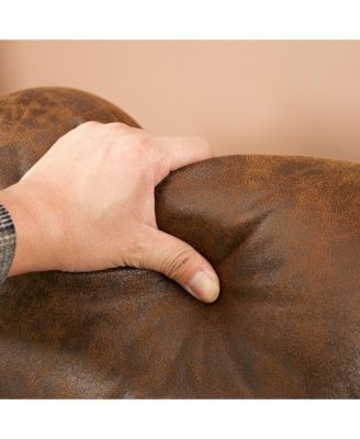 Overstuffed Manual Recliner Seat w/Thick Sponge Padded Headrest & Armrest