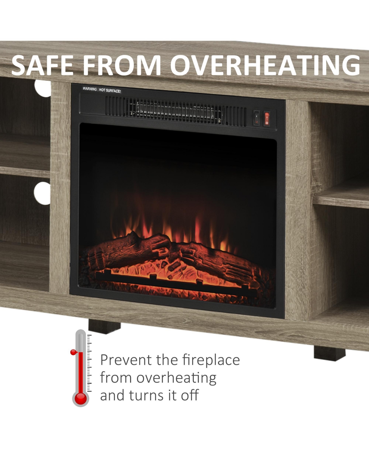 Homcom 60" W x 23.5" H Electric Cabinet Fireplace w/ Mantel, Tv Sd