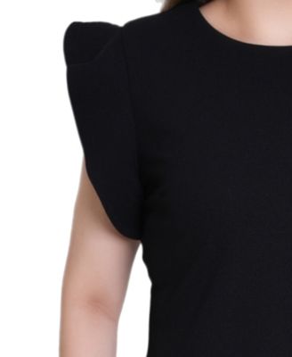 Women's Ruffle Sleeve Scuba Dress