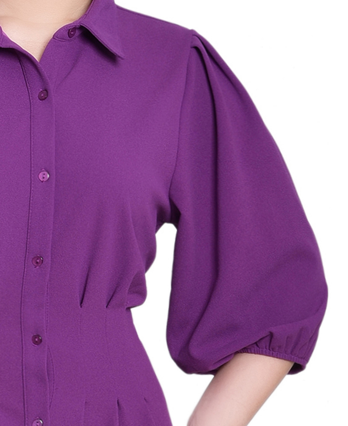 Ny Collection Women's Elbow Sleeve Midi Dress In Purple