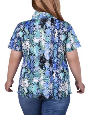 Plus Size Short Sleeve Cowl Neck Top