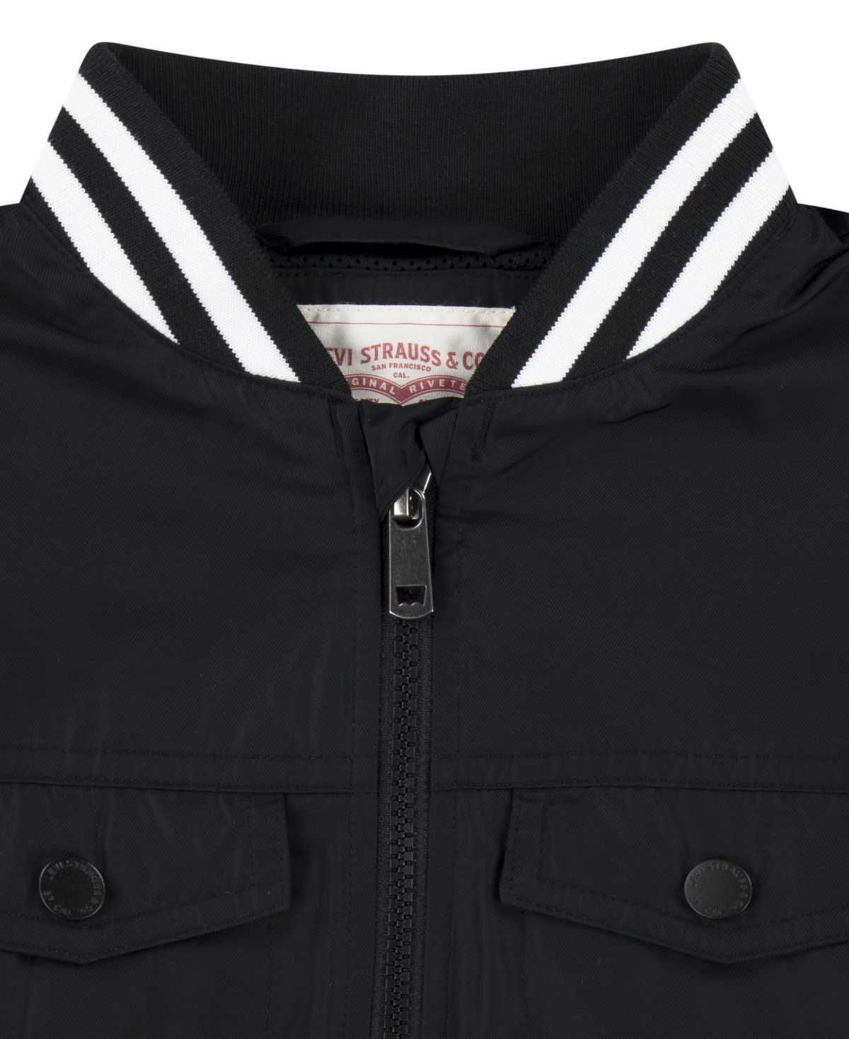 Levi's Boys 4-7 Shiny Mesh Lined Bomber Jacket In Black