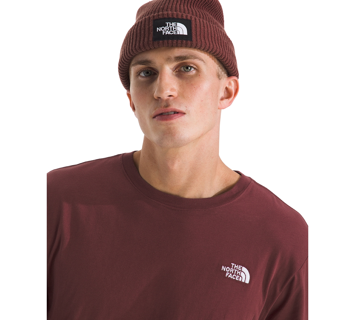 The North Face Men's Evolution Simple Dome Long Sleeve T-shirt In Burgundy