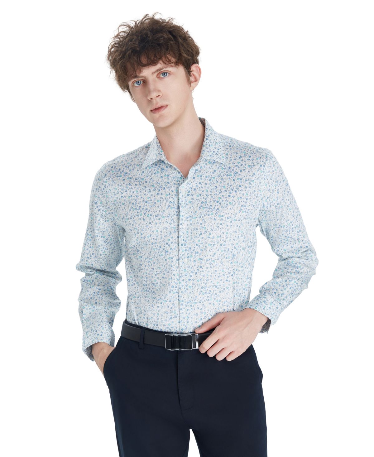 Мужская рубашка с цветочным принтом спереди, эксклюзивная модель Macy's