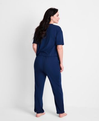 Women's 2-Piece Short-Sleeve T-Shirt and Joggers Pajama Set, Macy's Exclusive