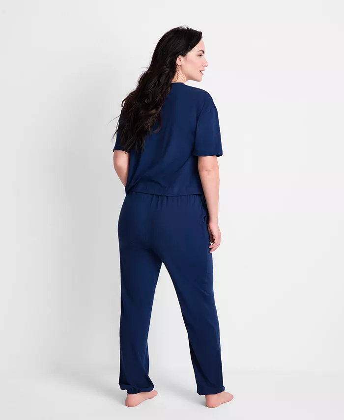 Women's 2-Piece Short-Sleeve T-Shirt and Joggers Pajama Set - thumbnail 8