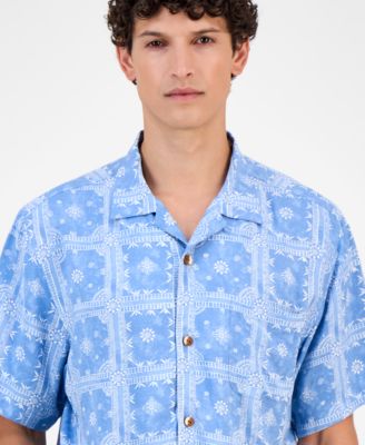 Men's Veracruz Cay Short Sleeve Bandana Print Camp Shirt