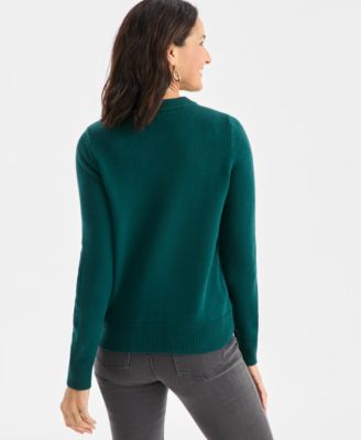 Petite Whimsy Floral Long Sleeves Pull-On Sweater, Macy's Exclusive