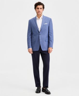Men's Classic-Fit Wool-Blend Plaid Blazer