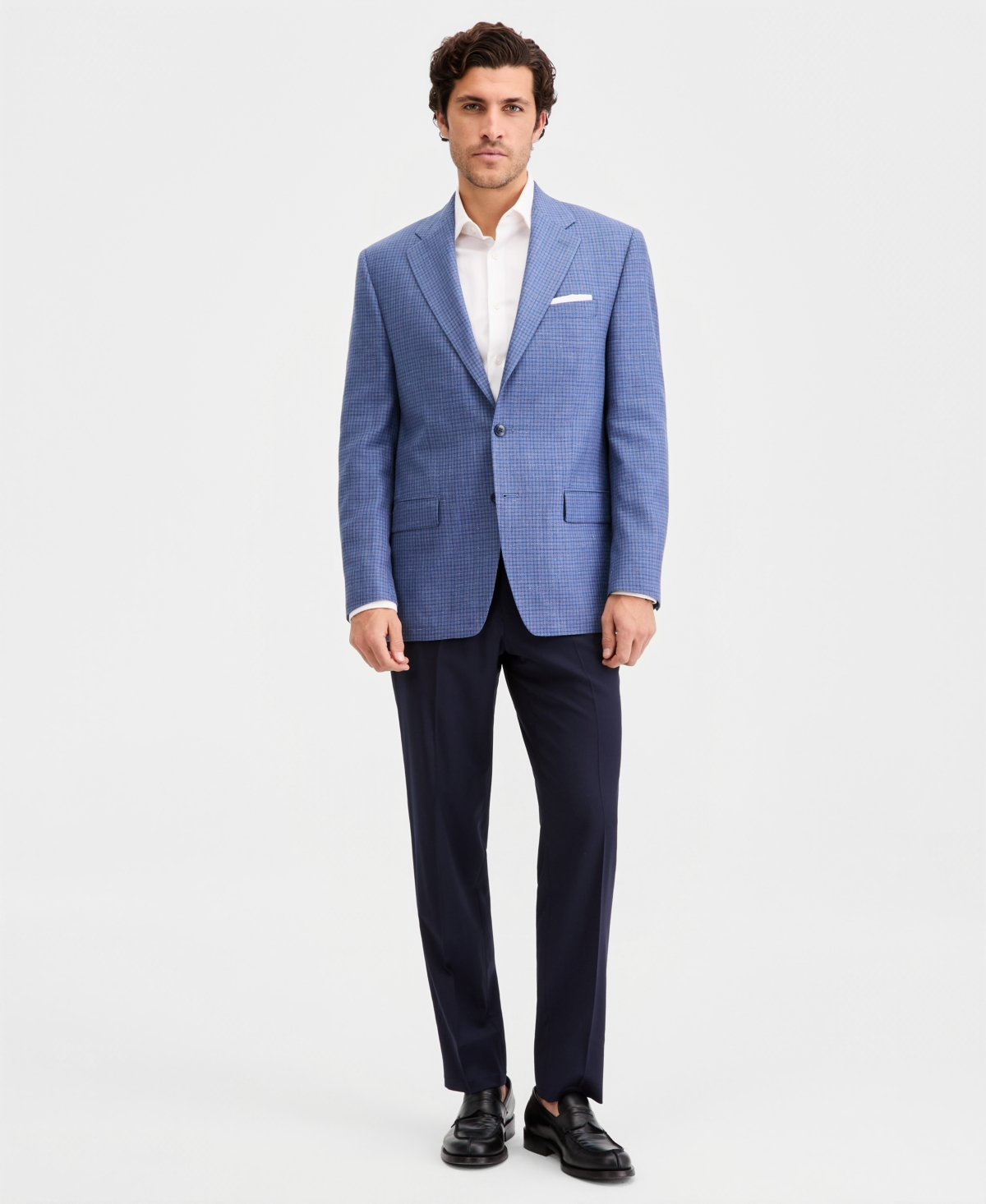 Michael Kors Men's Classic-Fit Wool-Blend Plaid Blazer