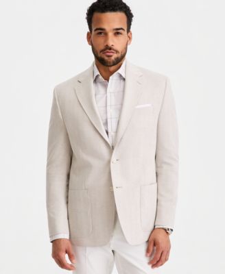 Men's Classic-Fit Tan Herringbone Blazer