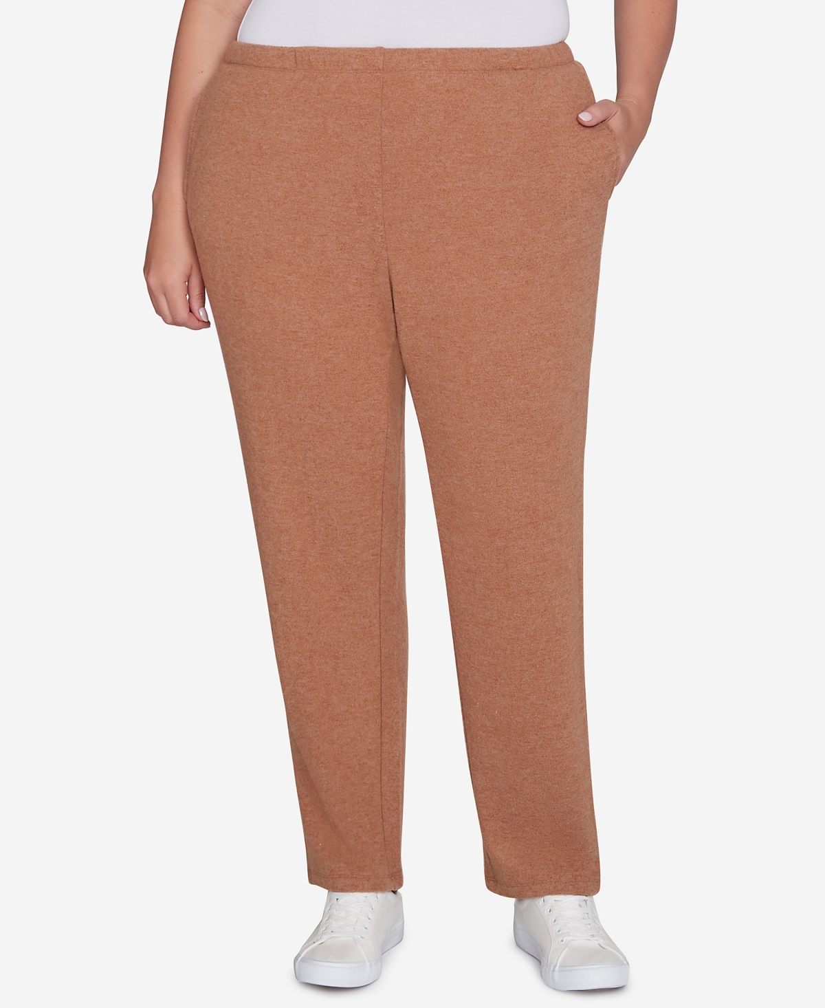 Ruby Rd. Plus Size Pull On Cozy Hatchi Pants In Brown