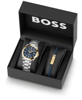 Men's Strike Giftset Quartz Basic Calendar Stainless Steel Watch, 41mm