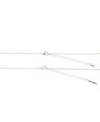 Cubic Zirconia Snowflake Pendant Layered Necklace Set