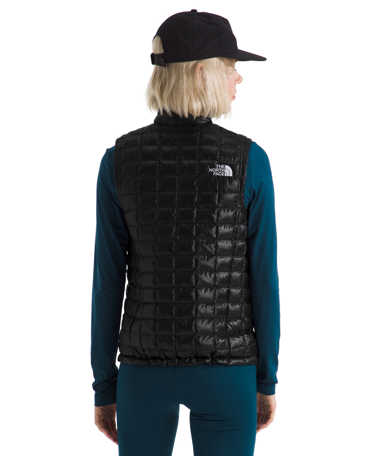The North Face Thermoball Windproof Water Repellent Packable Quilted Vest In Blue