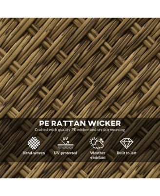 3 Pieces Wicker Bistro Set, Rocking Patio Furniture Set,