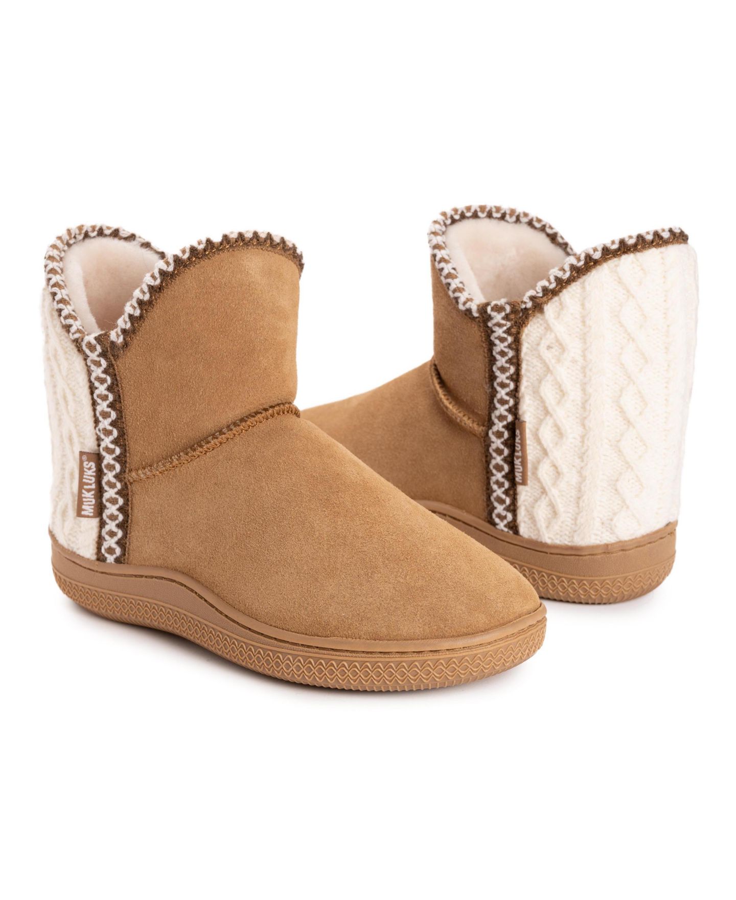 Женские тапочки MUK LUKS Amira Paige Slipper, цвет: Серо-коричневый — фото 5