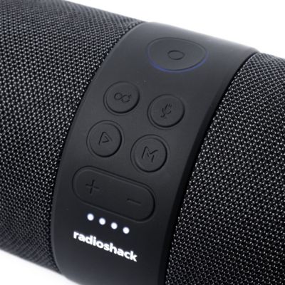 Portable Bluetooth Speaker 14W IPX6 in Rugged Style with RGB Lights FM Radio and TWS for Pairing Black