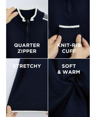 Boy's Shoulder Detail Quarter-Zip Sweater