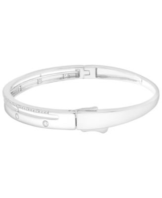 2-Pc. Set Diamond Bangle Bracelet and Hoop Earrings (1/4 ct. t.w.) in Sterling Silver