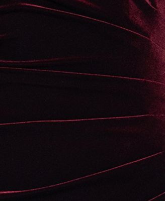 Women's Asymmetrical Neck Cap Sleeve Velvet Dress