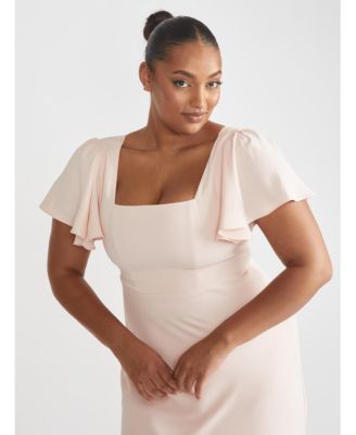 Women's Square Neck Crepe Bridesmaid Dress