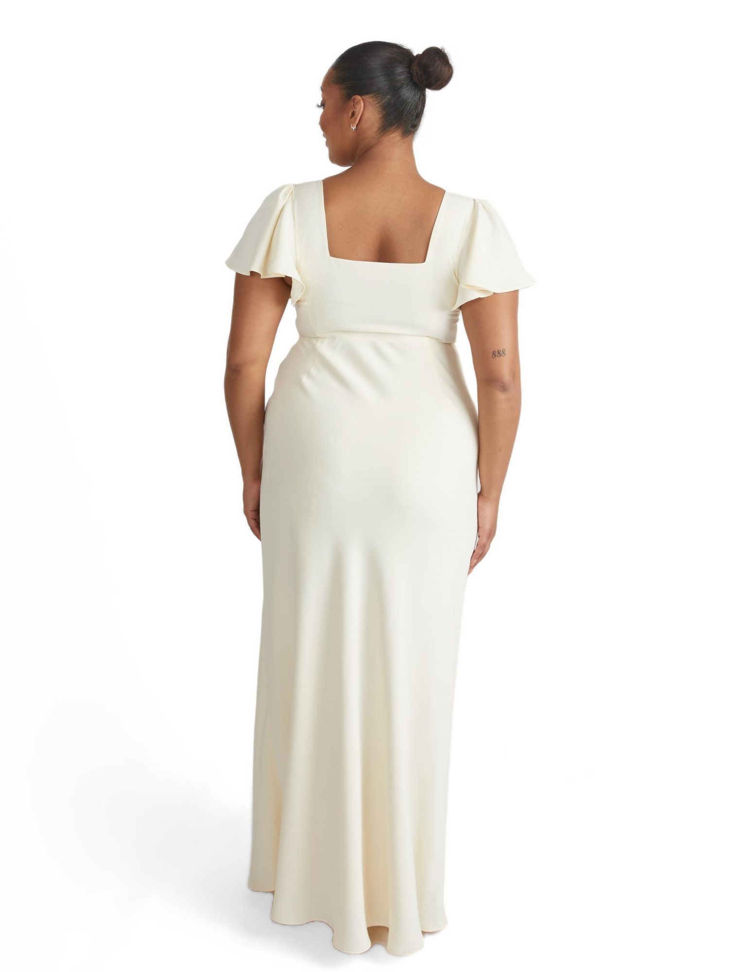 Women's Square Neck Crepe Bridesmaid Dress