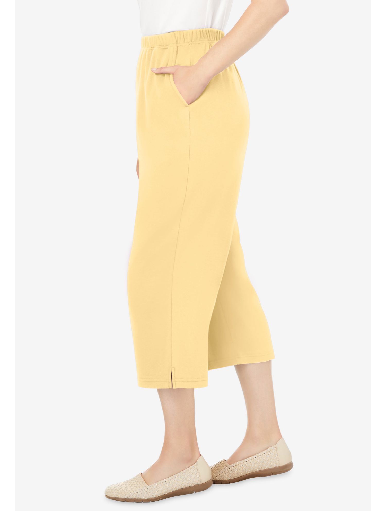 Women's Within 7-Day Elastic-Waist Stretchy Knit Capri