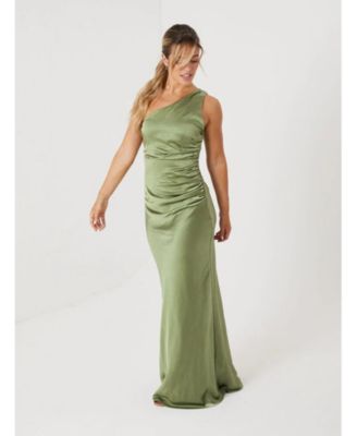Women's One Shoulder Satin Bridesmaid Dress