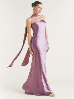 Women's Bandeau Satin Bridesmaid Dress