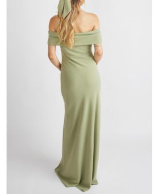 Women's Bardot Gathered Crepe Bridesmaid Dress