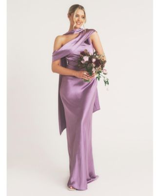 Women's One Shoulder Drape Bridesmaid Dress