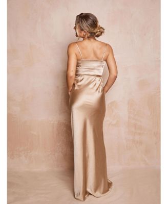 Women's Cami Cowl Front Satin Bridesmaid Dress