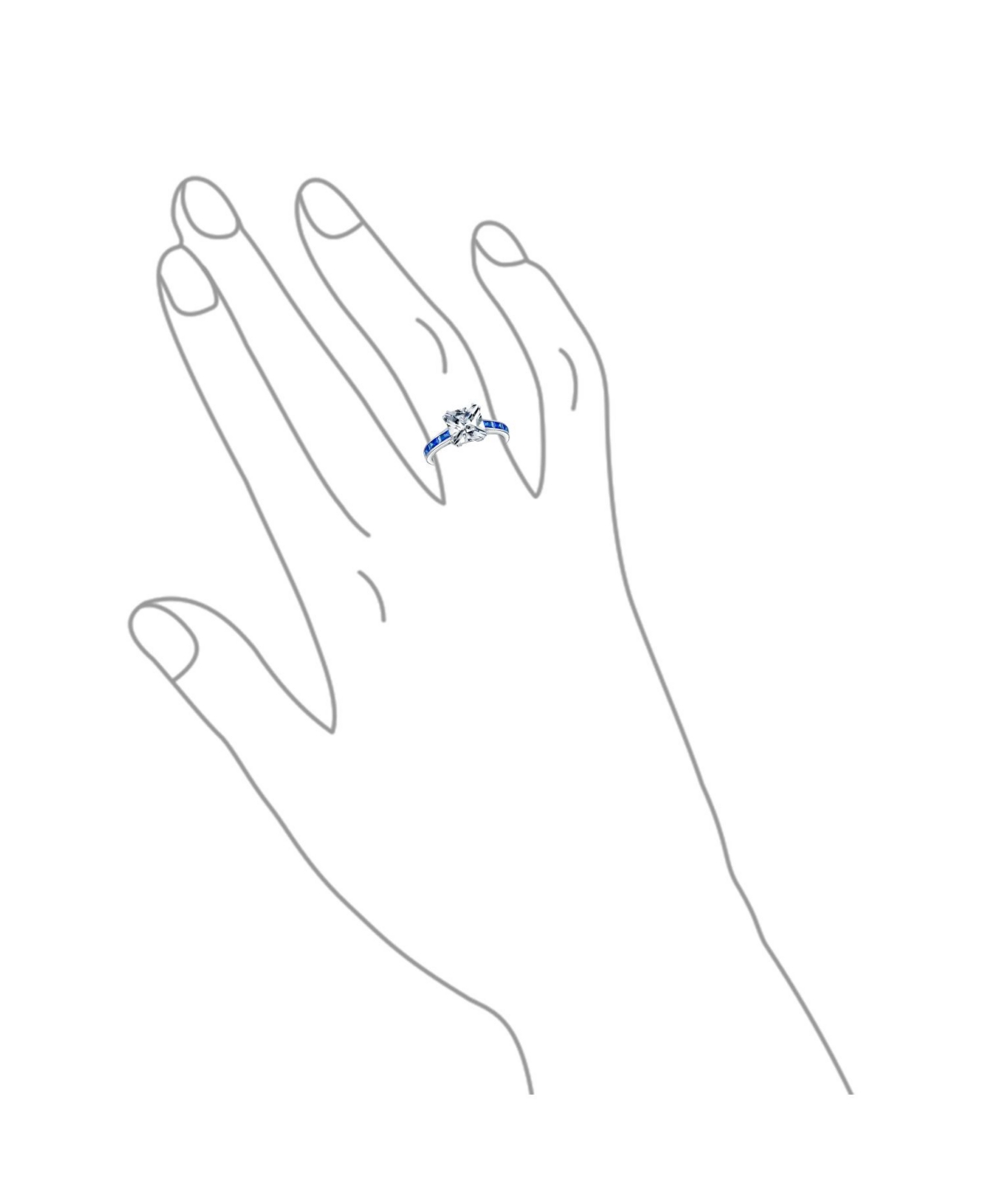 Bling Jewelry Classic 3CT Cz Square Princess Cut Promise Ring Cubic Zirconia Blue Channel Set Baguette Band Sterling Silver