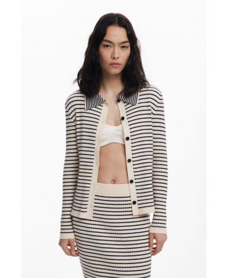 Women's Striped knit midi skirt