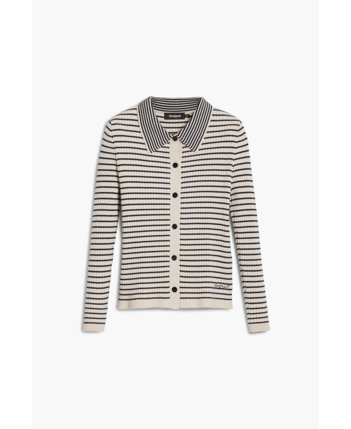 Desigual Thin Gauge Cardigan In Neutral