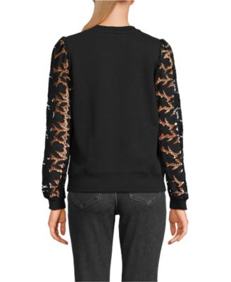 Women's Serious Sweats Lace Sleeve Sweatshirt