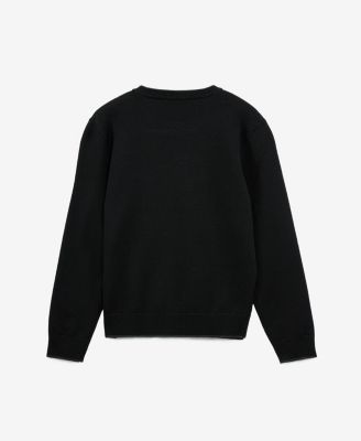 Boy's Moto Ribbing Detail Crew Neck Sweater