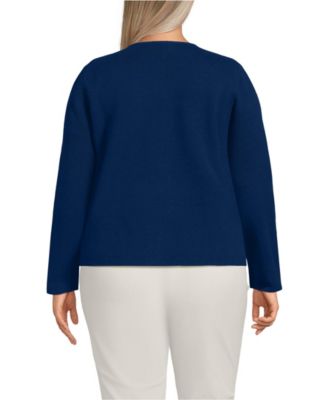 Plus Size Fine Gauge Cotton Milano Blazer Sweater