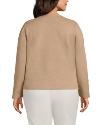 Plus Size Fine Gauge Cotton Milano Blazer Sweater