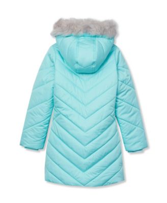 Girls Water Resistant Velour Parka