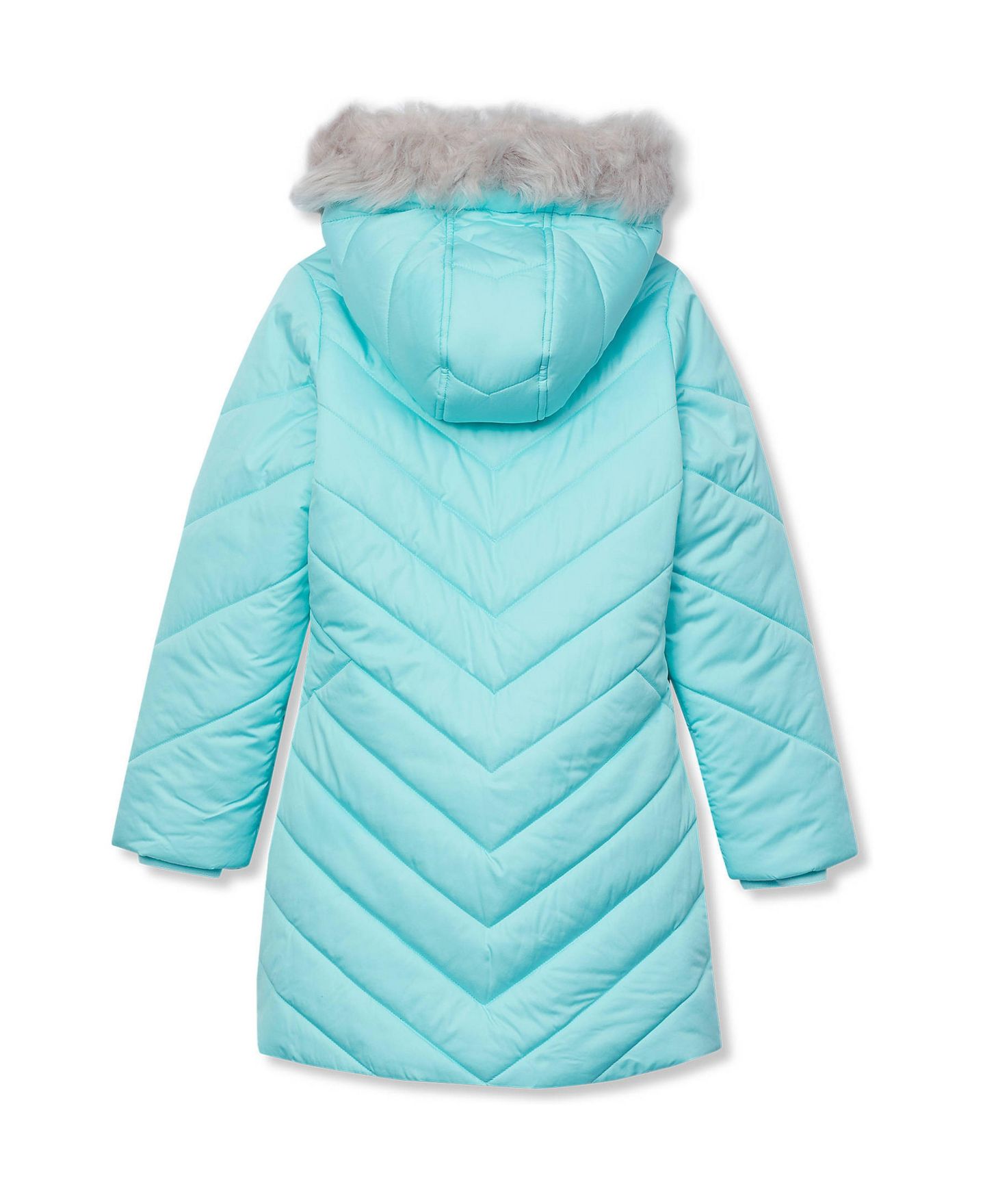 Куртка Lands' End Water Resistant Velour Parka для девочек, цвет: Аквамариновый — фото 2
