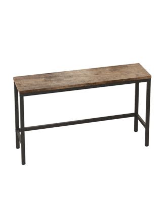 Modern Long Dining Table Set with 3 Stools and Metal Frame, Easy Assembly