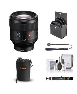 FE 85mm f/1.4 GM Lens for Sony E, Bundle with 77mm Filter Kit, Lens Case, Lens Cleaner, Cleaning Kit, Lens Cap Tether