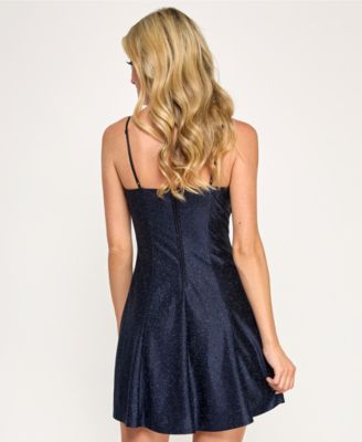 Women's Glitter Bow-Front Mini Dress