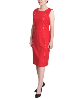 Petite Sleeveless Stud Front Dress