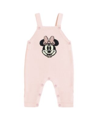 Baby Girls' Minnie Mouse Long Sleeve Bodysuit and Overall, 2-Piece Set