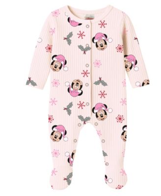 Baby Girls' Minnie Mouse Coverall, Bodysuit, Cap, Bib and Pants, 5-Piece Set