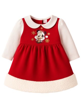 Baby Girls' Minnie Mouse Holiday Dress, Tights and Hat, 3-Piece Set