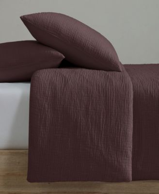 Washed Texture Solid Cotton Jacquard 3 Piece Comforter Set, Queen